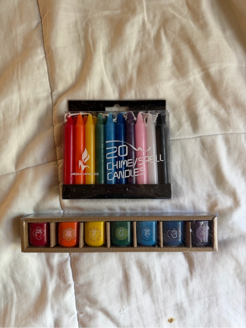NWT megacandles chakra chime spell candle and 1/2” candle holder bundle set